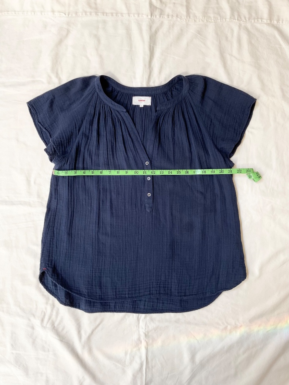 Xirena Navy Cotton Gauze Blouse Top - Picture 3 of 8
